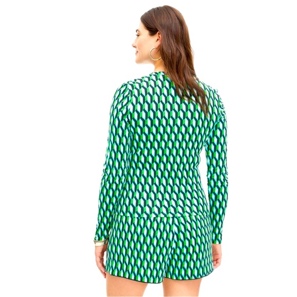 Crewneck Arrow Geo Green Long Sleeve Top - DVF for Target L - Picture 5 of 8